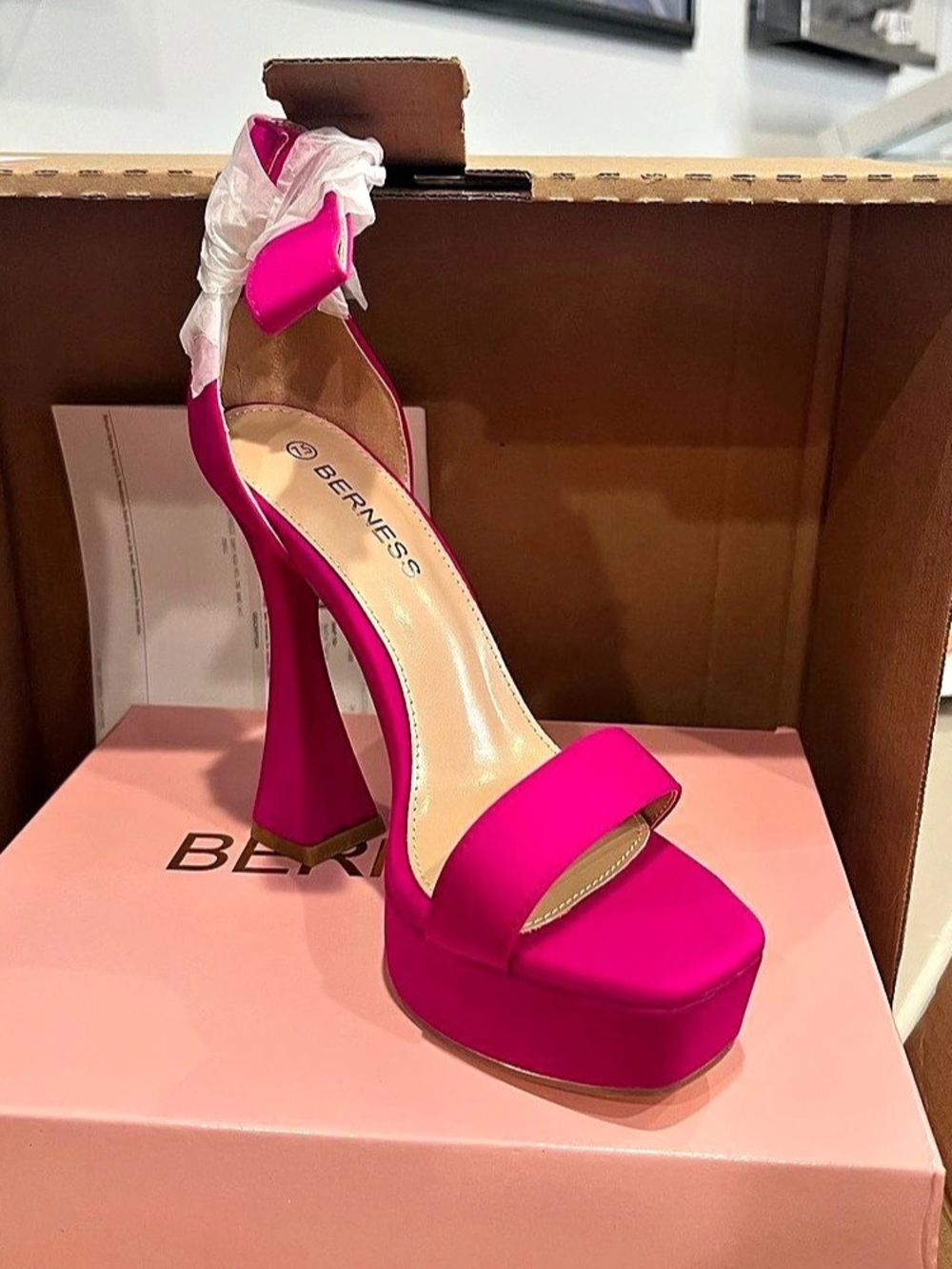 Bermes Pink Platform Heels NWT